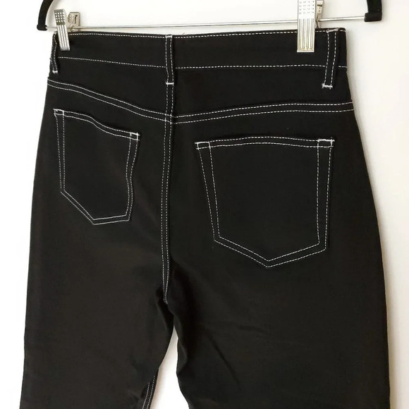 NA-KD Highwaist Denim Culotte Women Size 40 Jeans in Midnight Black Lightweight - Picture 7 of 14